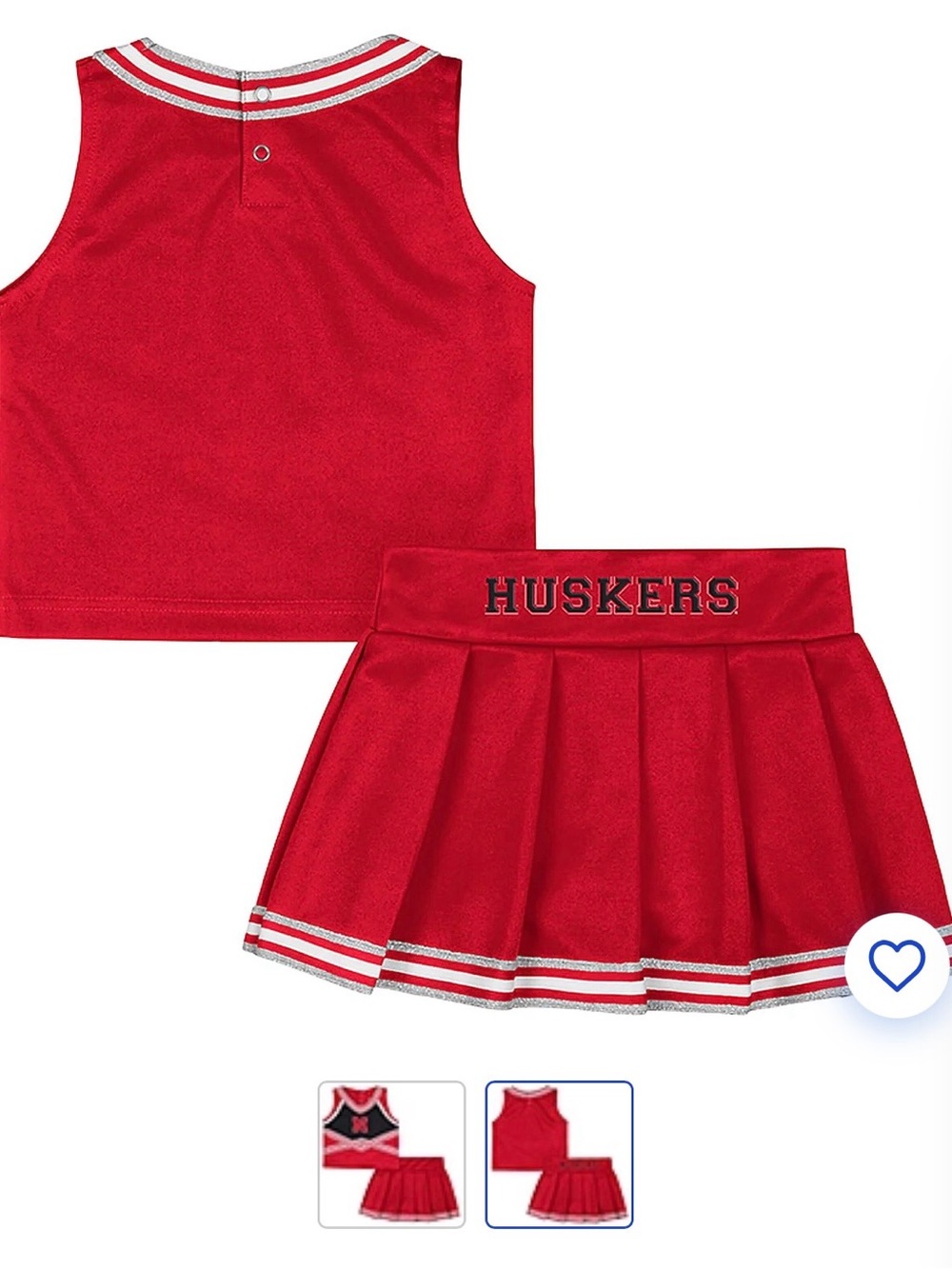 Toddler Nebraska Huskers Cheer Two-Piece Set With Pom Poms- 3T - Picture 2 of 5